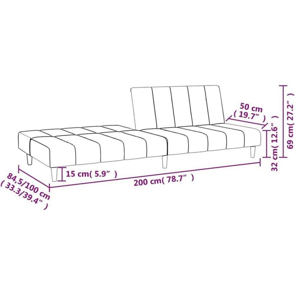 Schlafsofa 2-Sitzer Samt Dunkelgrau – Multifunktional & Komfortabel