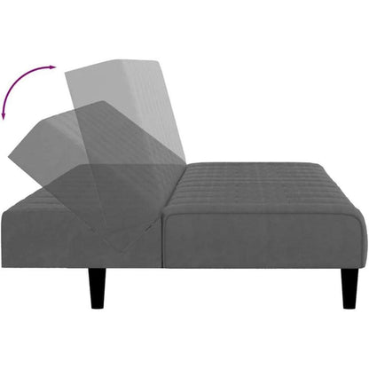 Schlafsofa 2-Sitzer Samt Dunkelgrau – Multifunktional & Komfortabel