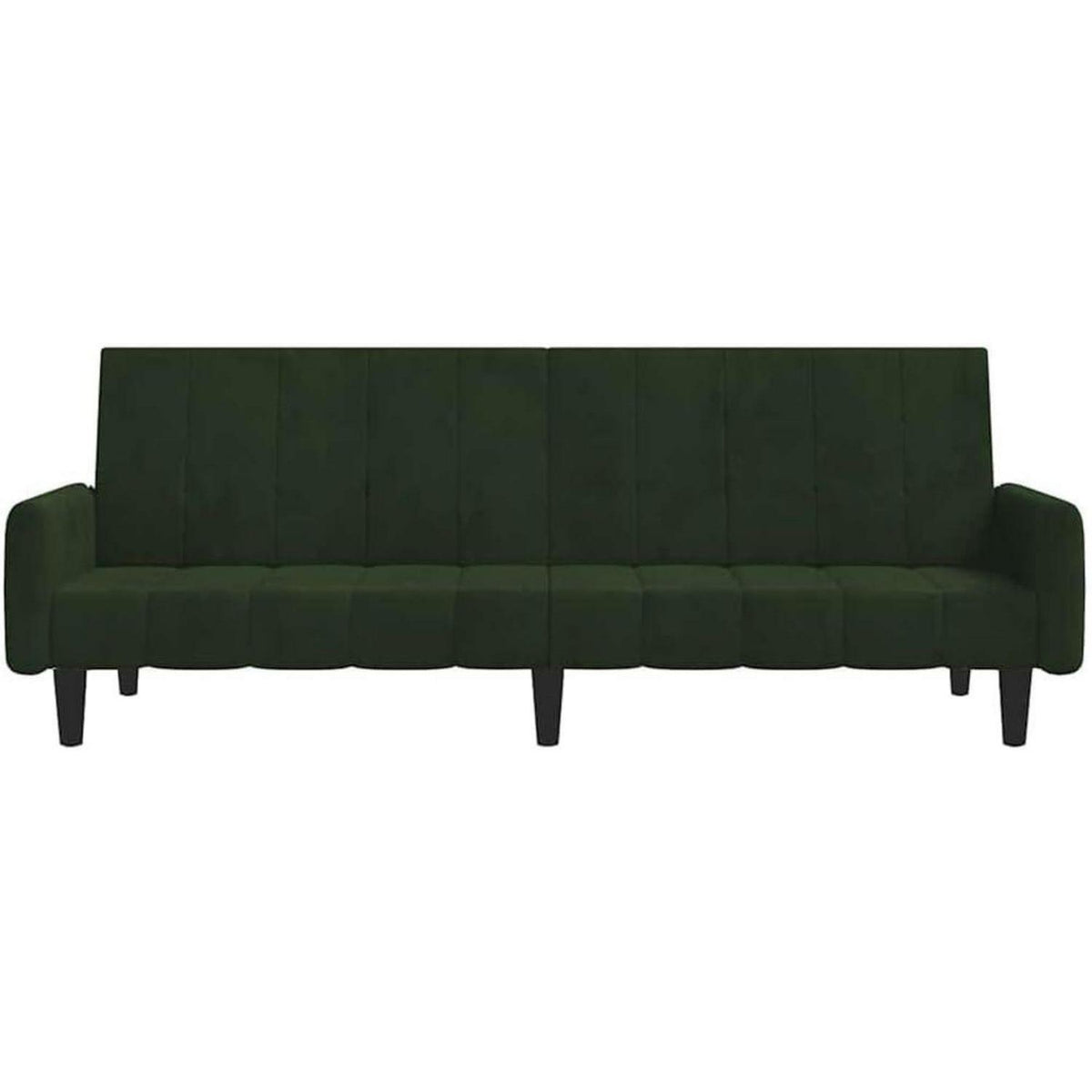 Schlafsofa 2-Sitzer Dunkelgrün Samt – Bettcouch für Wohnungen