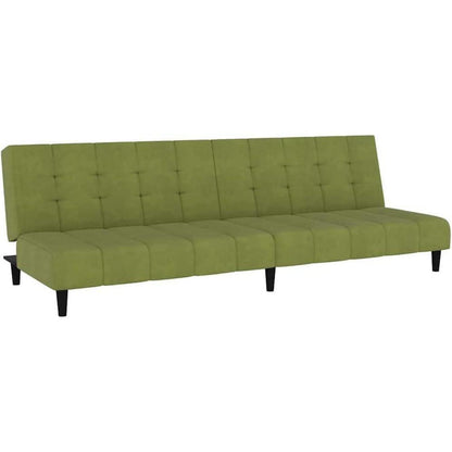 Schlafsofa 2-Sitzer, Hellgrün Samt, Bettcouch für Wohnungen