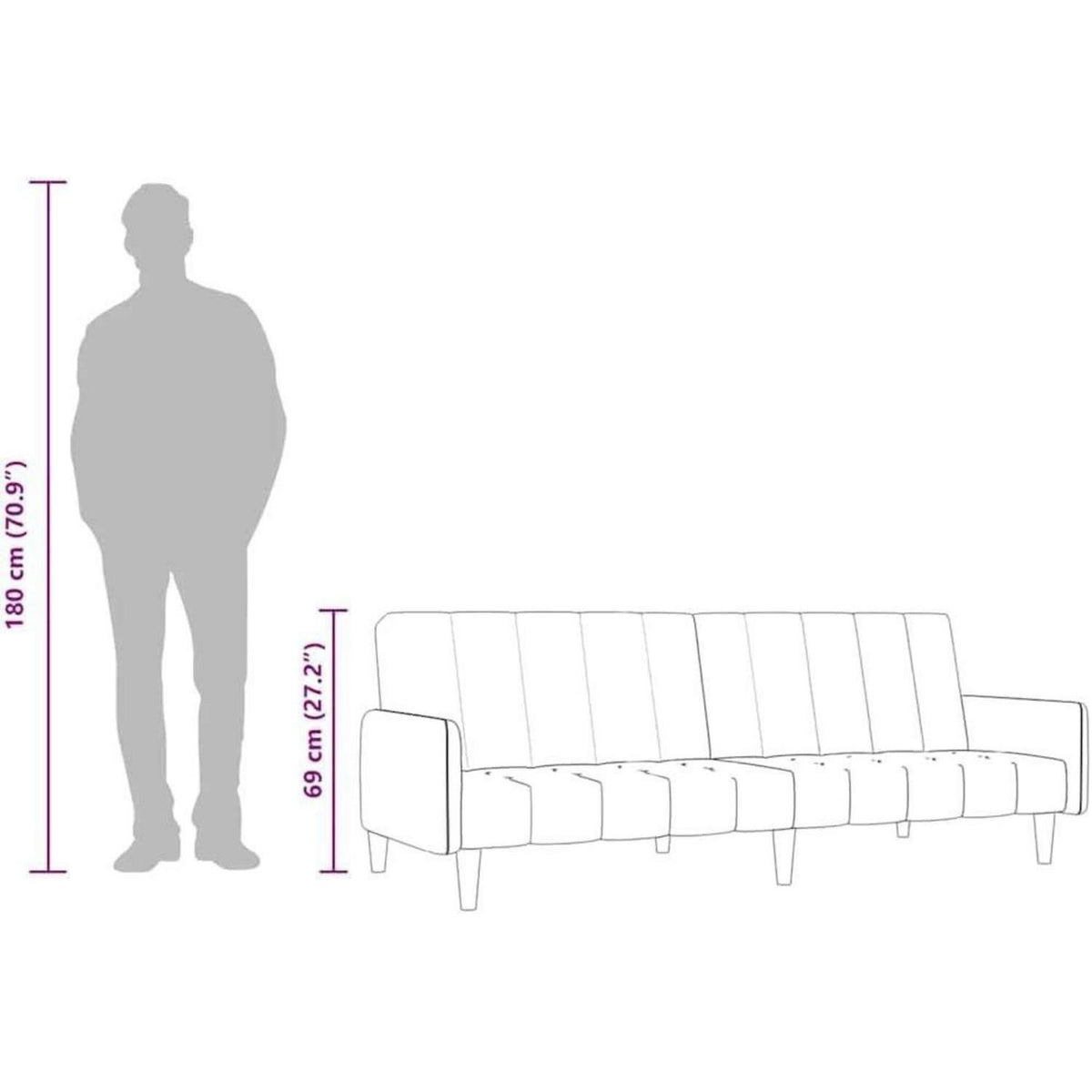 Schlafsofa 2-Sitzer Gelb Samt – Komfortables Bett für Wohnungen