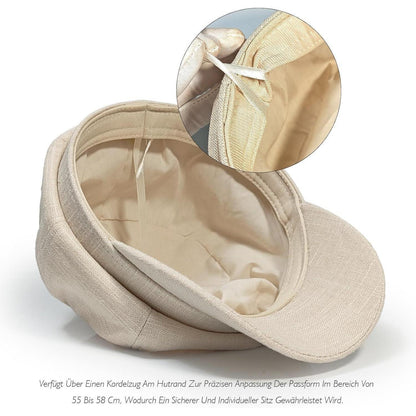Damen Ballonmütze aus Baumwolle & Leinen - Vintage Barett Cap