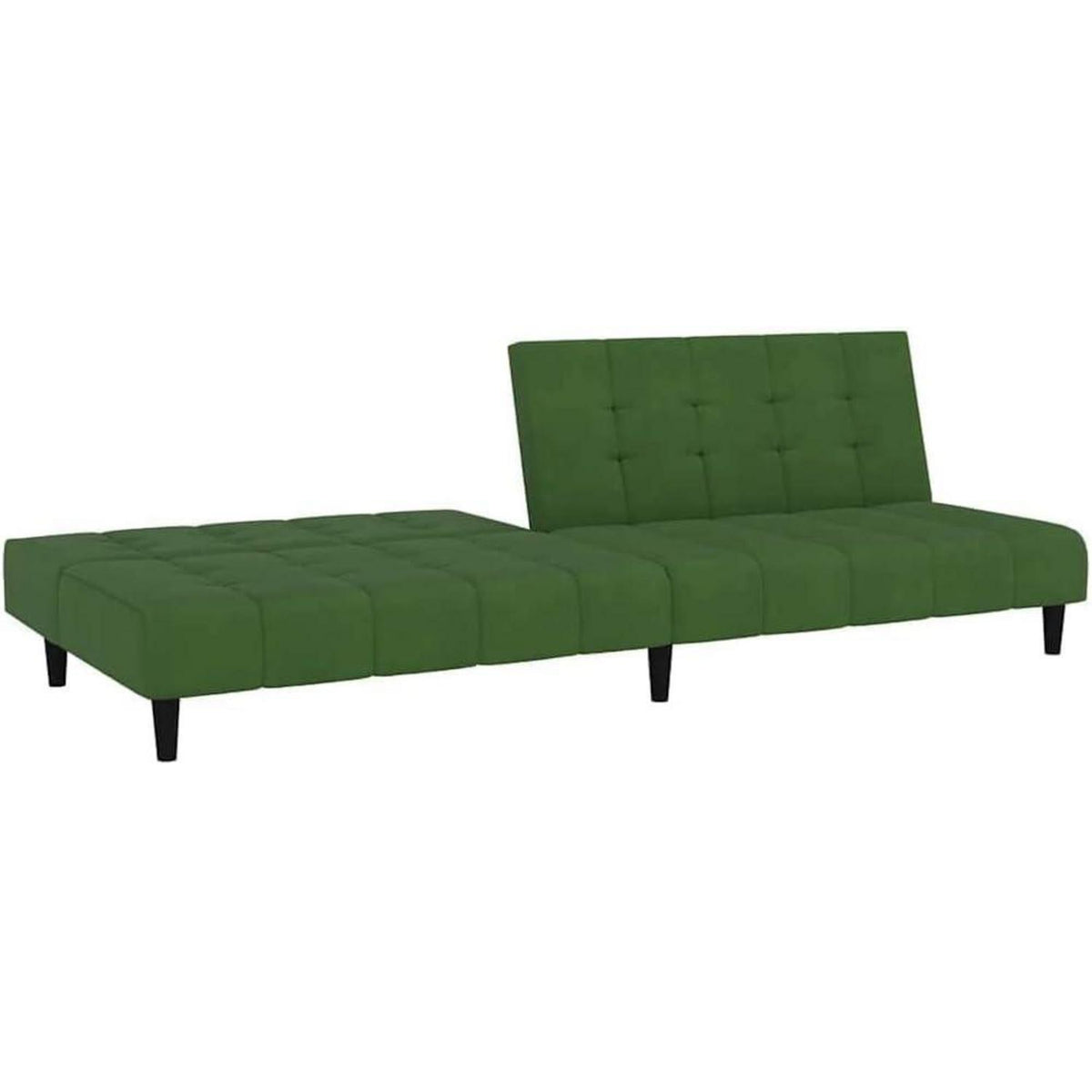 Schlafsessel Dunkelgrün Samt – 2-Sitzer Klappsofa mit Bettfunktion