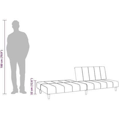 Klappbares Schlafsofa Blau Samt – 2-Sitzer für Wohnzimmer & Gästezimmer