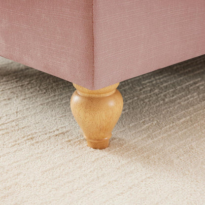 Mittelalter Ecksofa 4-Sitzer mit Rüschenschürze & Ottomane, Rosa