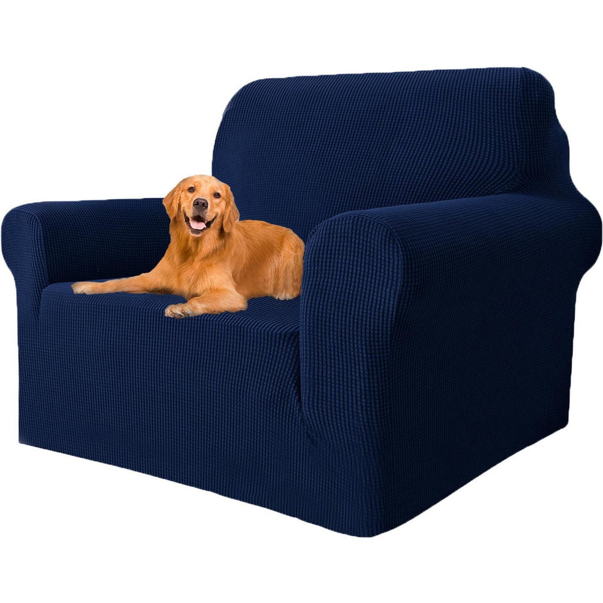 Stretch Sofaüberzug 1-Sitzer Dunkelblau (81-120cm)