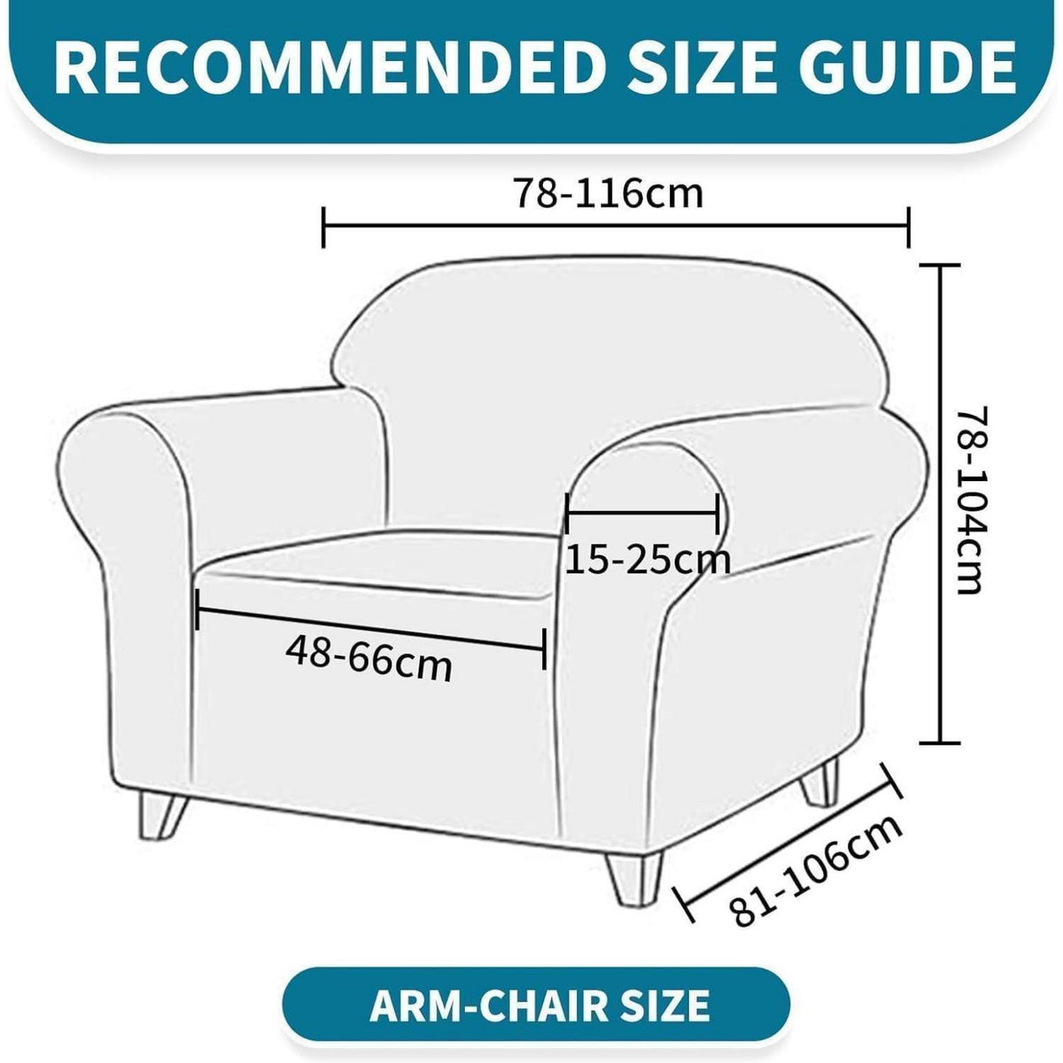 Stretch Sofaüberzug 1-Sitzer Dunkelblau (81-120cm)