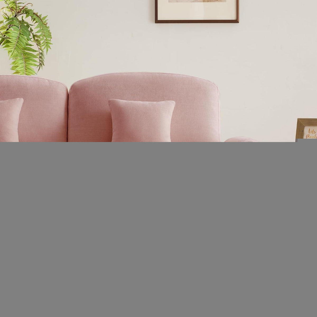 L-förmiges Ecksofa Mittelalter Stil, Rosa, 4-Sitzer mit Ottomane