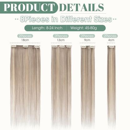 Echthaar Clip-in Extensions Blond Balayage 50cm