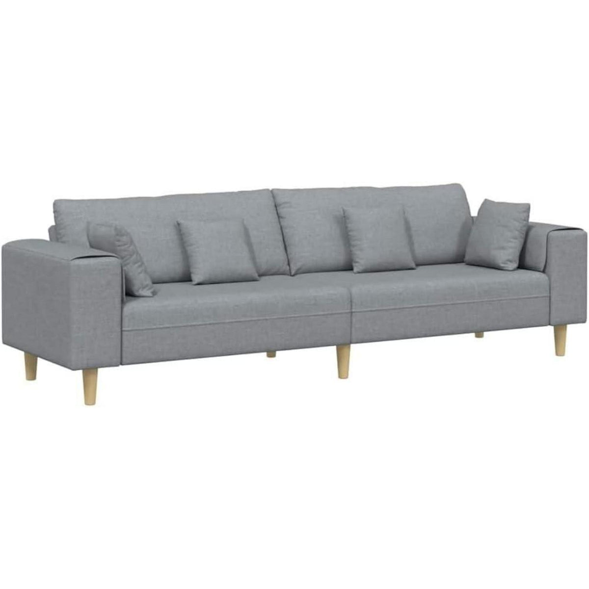 Ecksofa mit Schlaffunktion, Hellgrau, 250 cm Stoffsofa