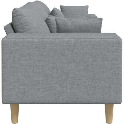 Ecksofa mit Schlaffunktion, Hellgrau, 250 cm Stoffsofa