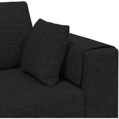 Ecksofa mit Schlaffunktion & Abnehmbarem Bezug – Schwarz