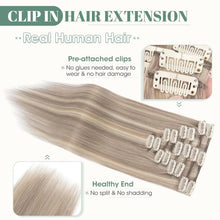 Echthaar Clip-in Extensions Blond Balayage 25cm