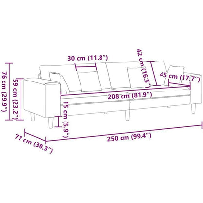 Ecksofa mit Schlaffunktion, Taupe, 250 cm Stoffsofa