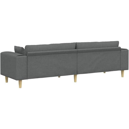 Ecksofa mit Schlaffunktion Dunkelgrau, 250 cm Stoffsofa