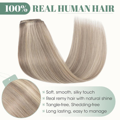 Echthaar Clip-in Blond 45cm Balayage Sandblond