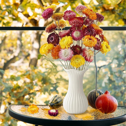 32 Trockenblumen Strauß | Natürliche Strohblumen Deko