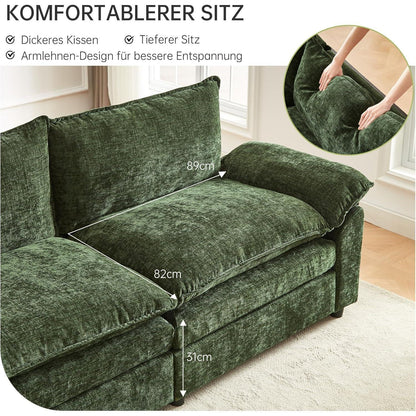 JIEXI Ecksofa mit Schlaffunktion – Grün, 4-Sitzer, Modernes Design