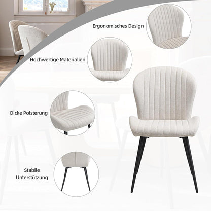 Esszimmerstühle 2er Set – Beige, Ergonomisch & Robust