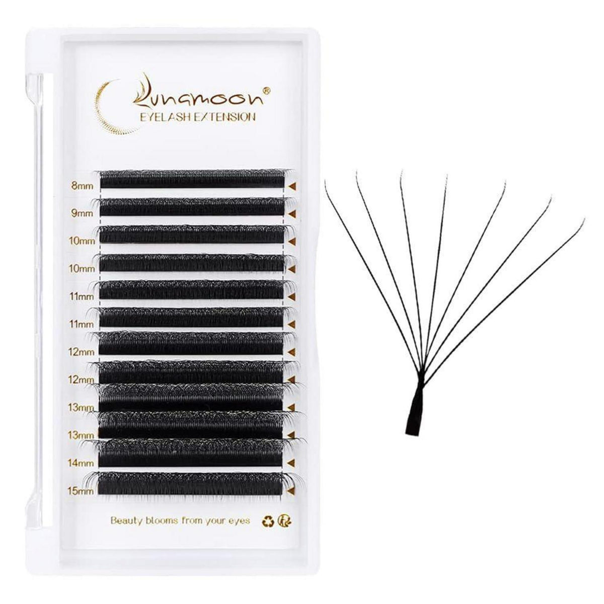 7D Volumen Wimpern Extension – Vorgefächert, Schwarz, 8-15mm