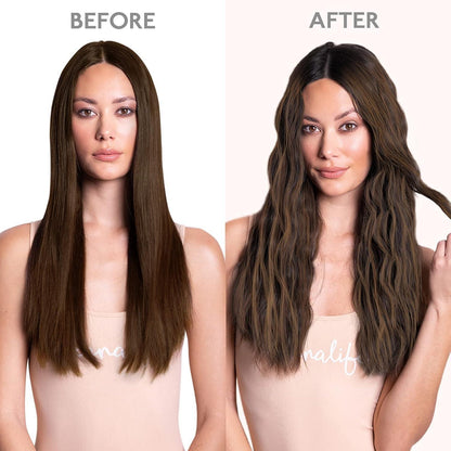 Clip in Echthaarverlängerung Dunkelbraun-Kastanienbraun Balayage