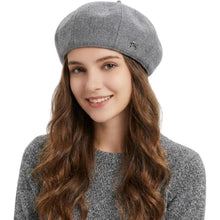 Damen Baskenmütze Grau – Elegante Achteck Barett Cap