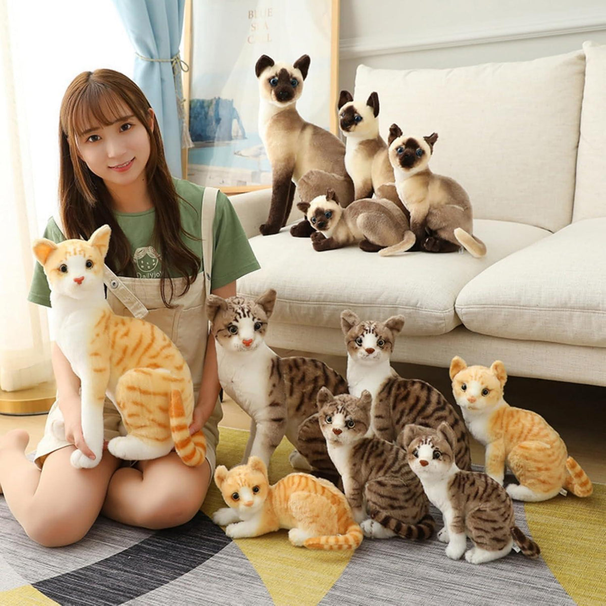 Flauschiges Kuscheltier Katze Siam (20cm)