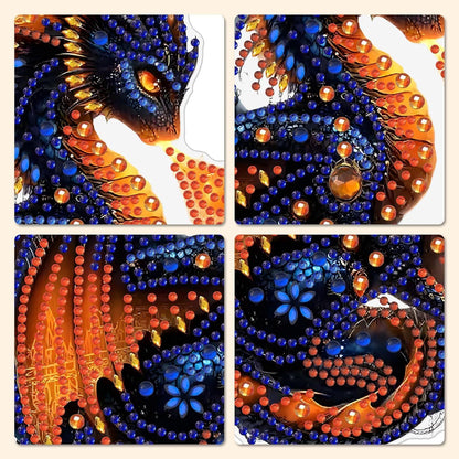 Diamant Painting Drache Anhänger mit Kette – DIY Bastelset