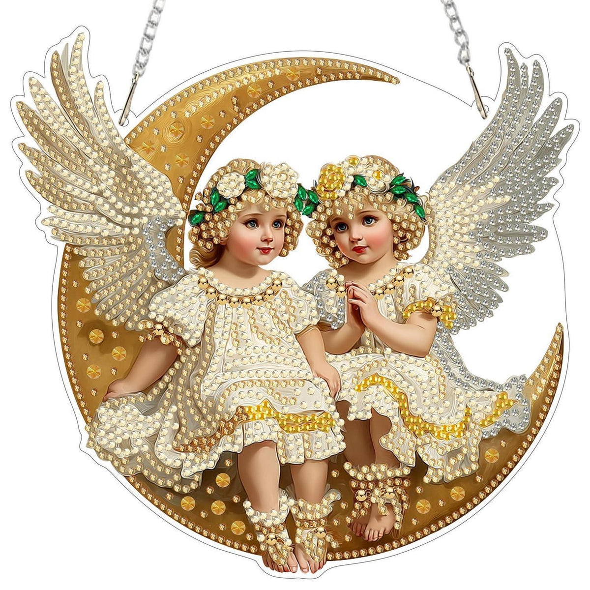 Diamant Painting Engel Anhänger mit Kette – DIY Bastelset