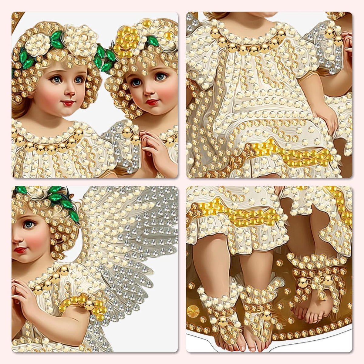 Diamant Painting Engel Anhänger mit Kette – DIY Bastelset