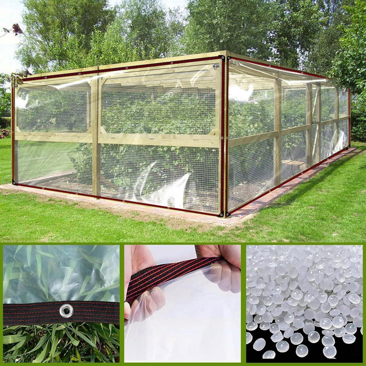 Transparente Plane mit Ösen 1.5x2m wasserdicht