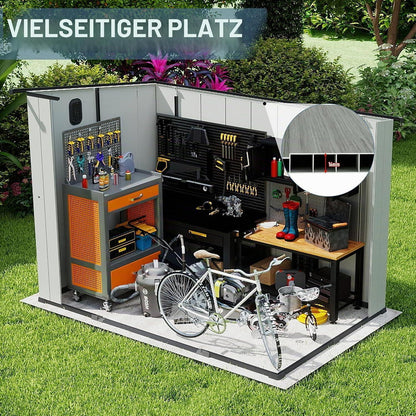 Gartenhaus Kunststoff 1,9x2,8m mit Schrägdach – Gerätehaus Grau