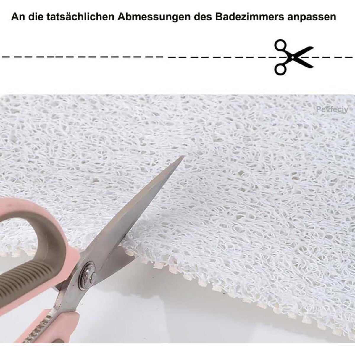 Rutschfeste Duschmatte 130x150 cm mit Ablaufloch