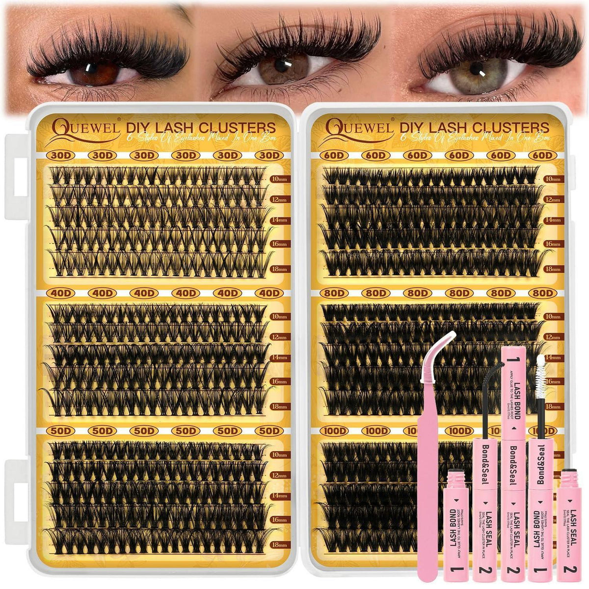 Wimpern-Extensions Set 10-18mm | Lash Kit mit Kleber & Pinzette