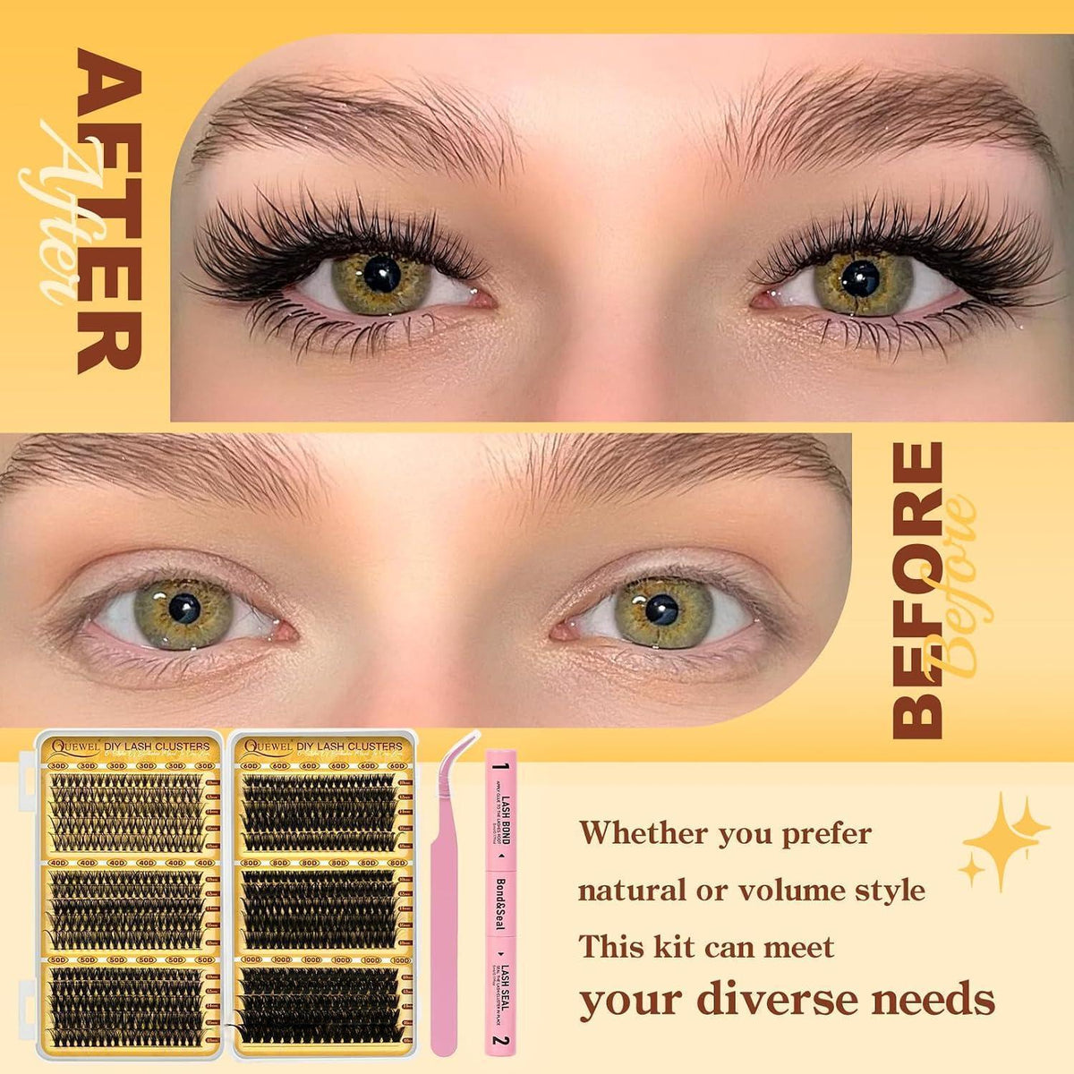 Wimpern-Extensions Set 10-18mm | Lash Kit mit Kleber & Pinzette