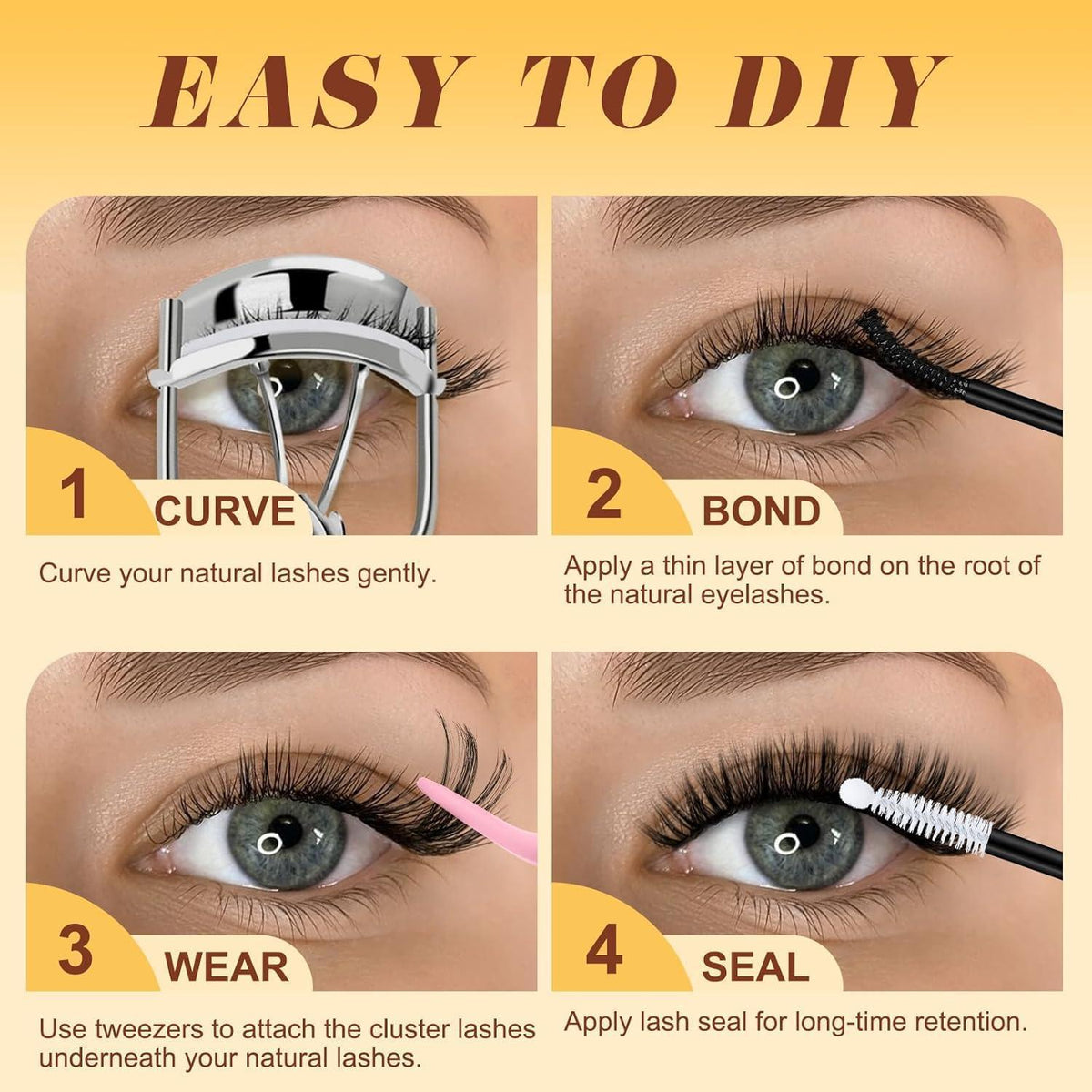 Wimpern-Extensions Set 10-18mm | Lash Kit mit Kleber & Pinzette
