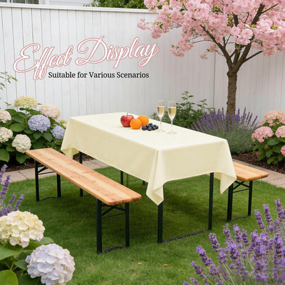 10x Biertisch Tischdecke Beige – 260x110cm, Waschbar & Langlebig