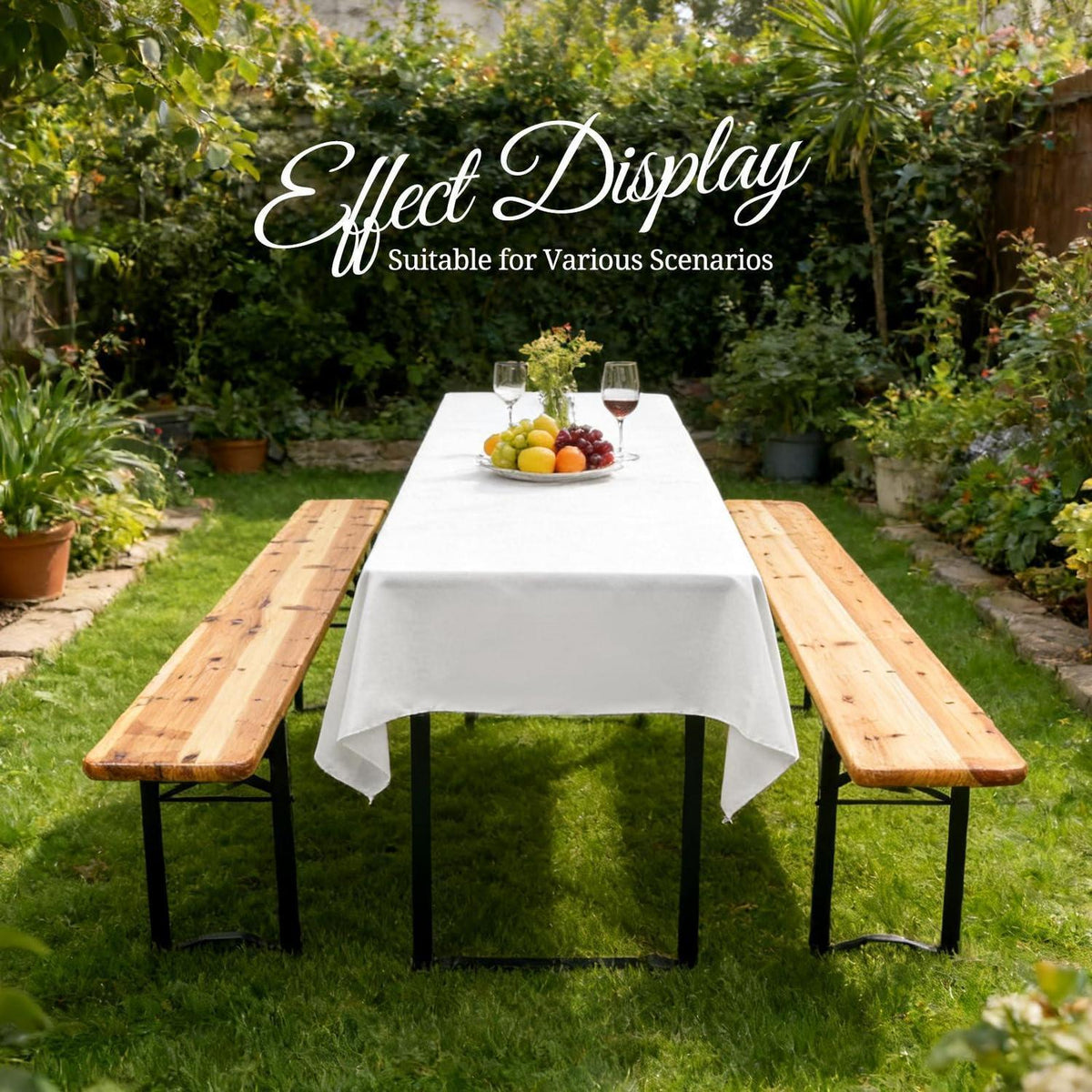 10x Biertisch Tischdecke Weiß 260x110cm – Waschbar & Langlebig