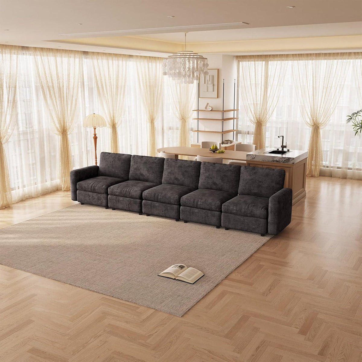 Modulares Samtsofa mit Stauraum – Flexibel & Komfortabel