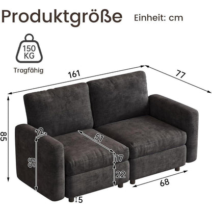 Modulares Samtsofa mit Stauraum – Flexibel & Komfortabel