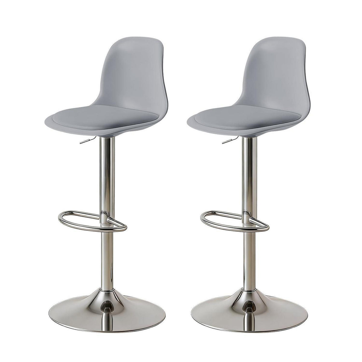 Modernes Barhocker-Set (2x Grau) – Höhenverstellbar & Drehbar
