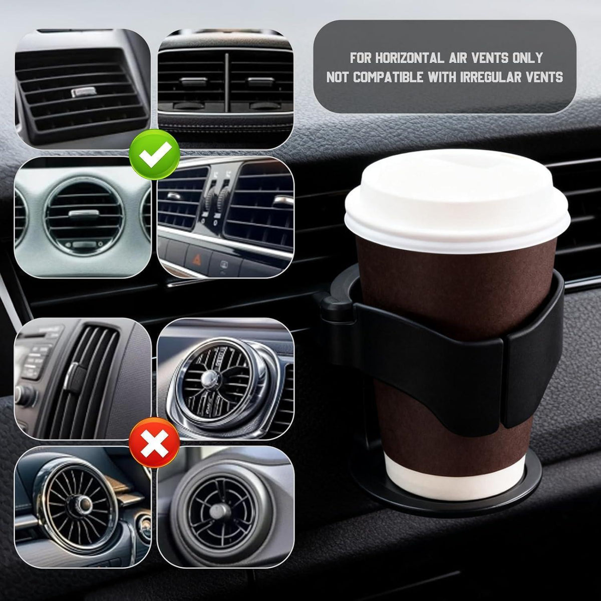 Verstellbarer Auto Getränkehalter Set mit Untersetzer