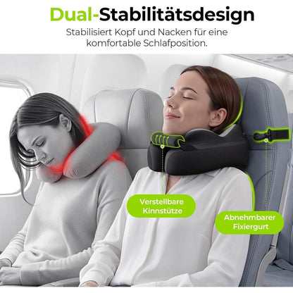Reisekissen mit Kinnstütze – Ergonomische Nackenstütze für Flugzeug & Auto