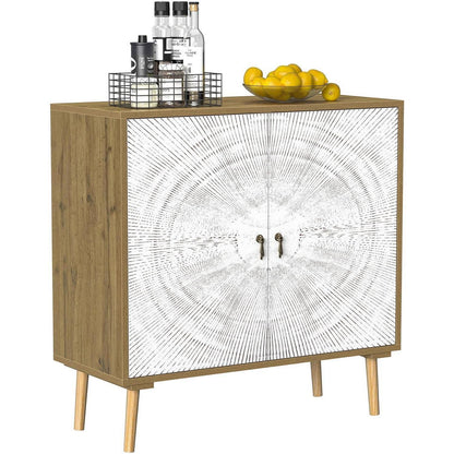 Vintage Sideboard mit Verstellbarem Regal & Massivholzbeinen