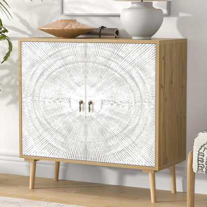 Vintage Sideboard mit Verstellbarem Regal & Massivholzbeinen