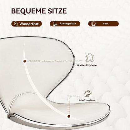 Moderne Barhocker-Set (2x Weiß) mit Fußstütze & Höhenverstellung