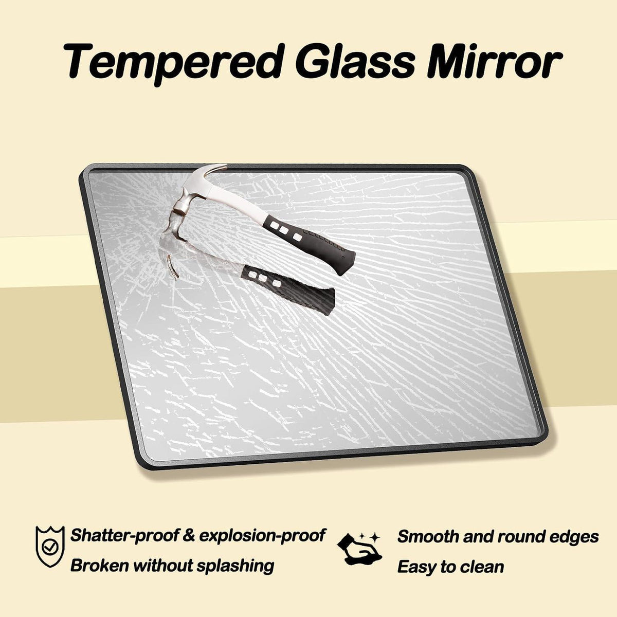 Wandspiegel 90x60 cm - 2er Set | ESG-Glas, Eisenrahmen, Modern