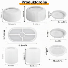 Silikonform Kerzenhalter & Gießform 5er Set mit Deckel