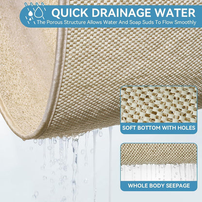 Rutschfeste Duschmatte Beige 80x50cm – Schnelltrocknend & Schimmelresistent