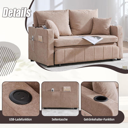 Zweisitzer Sofa mit Schlaffunktion & Aufbewahrung